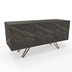 Zeta Flair sideboard i högblank stoneware, L150 cm